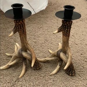 Deer antler candle holders